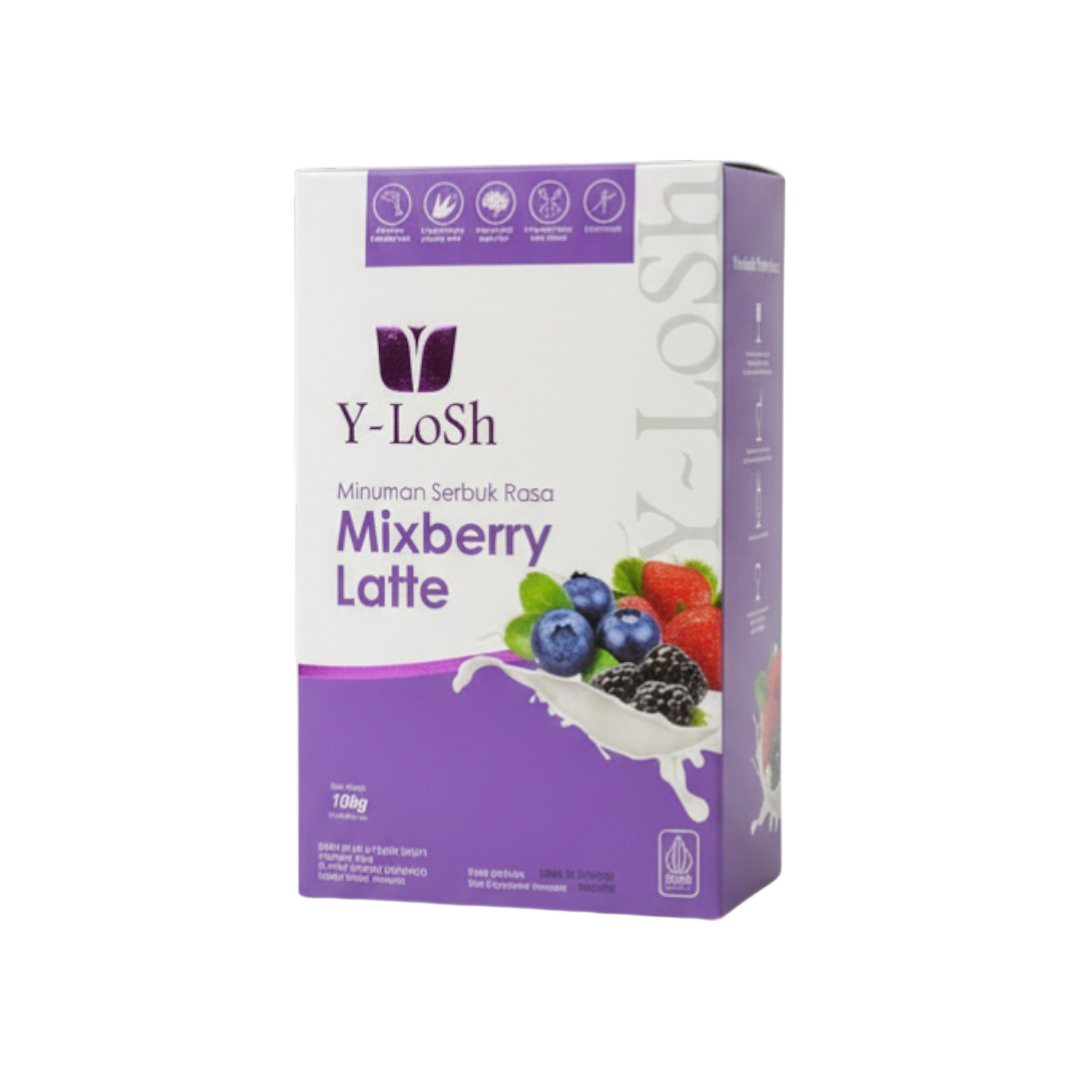 YLoSh Mixberry Latte – Minuman Serbuk Rasa